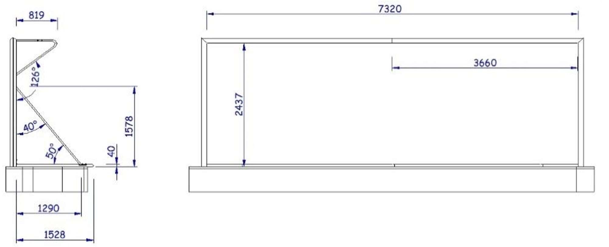 Image du produit : Transportable 11-a-side football goal - 7.32 x 2.44m - Aluminium