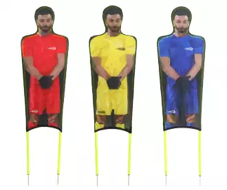 Set of 3 flexible mannequins in printed polyester 